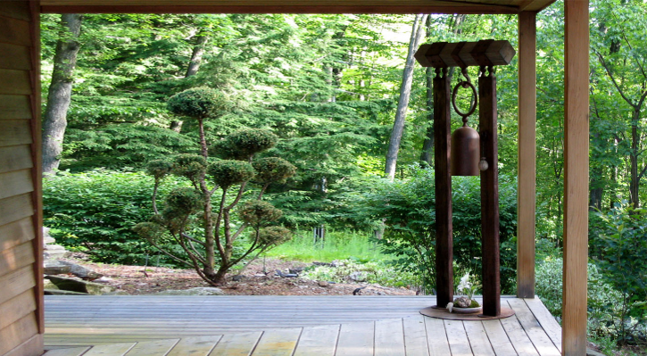 Bell and forest from porch
