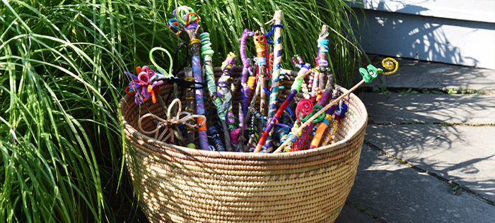 basket of colorful props