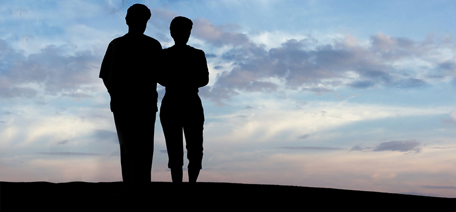 Couple watching the sunset