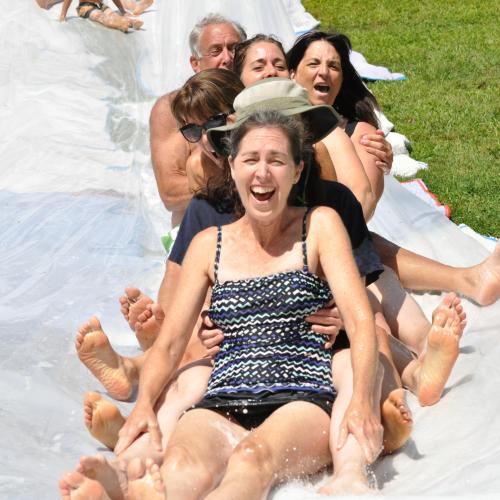 Fun on the water slide