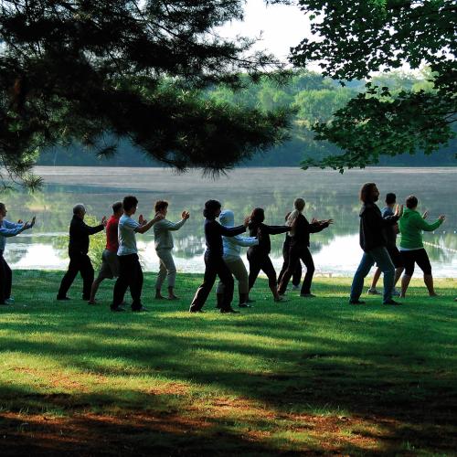 Tai chi by the lake